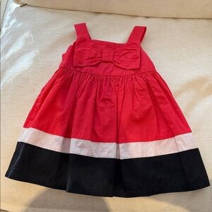 Gymboree Red Stripe Bow-Front Dress with Black and White Bands